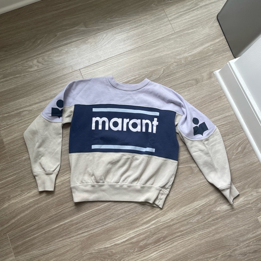 Isabel Marant Etoile Colorblock Gallian Sweater Light Blue Sz 40/L - Picture 4 of 15